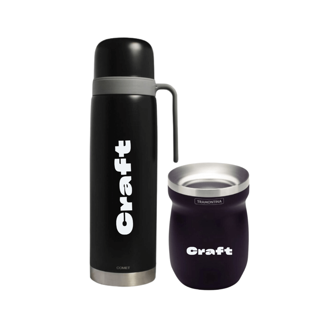 Kit mate 1.0 Termo 1 litro + Mate ambos de acero inoxidable